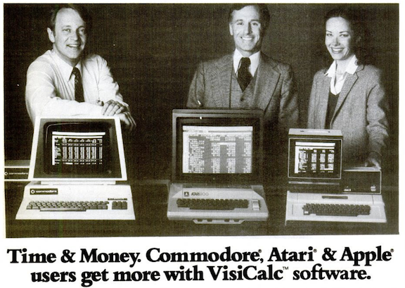 Vintage magazine ad for VisiCalc software.