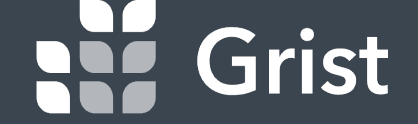 Grist secondary logo: white and gray icon with white Grist wordmark on a dark navy bar